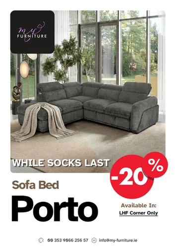 Porto Left Hand Facing Corner Sofa Bed