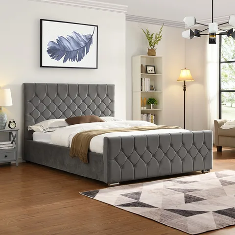Galway Bed Frame - Grey, Double 4ft 6in