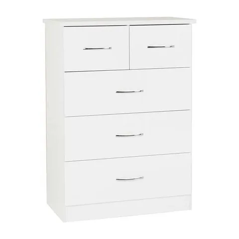 Nevada 3 + 2 Drawer Chest - White Gloss