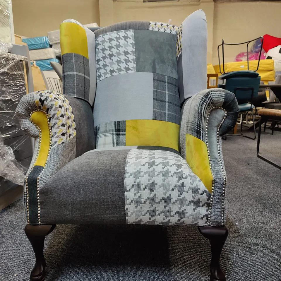 Patchwork Armchair - Mustard