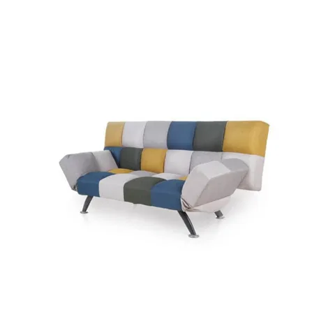 Boston Sofa Bed - Mustard / Blue Patchwork