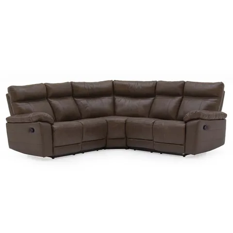 Positano Leather Corner Recliner - Black