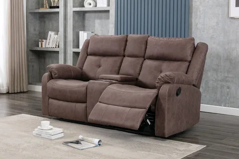 Casey 2 Seater Recliner with Console | Chestnut | Anchor - Chestnut Brown