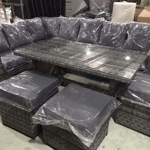 Corner Rattan set - Dark Grey