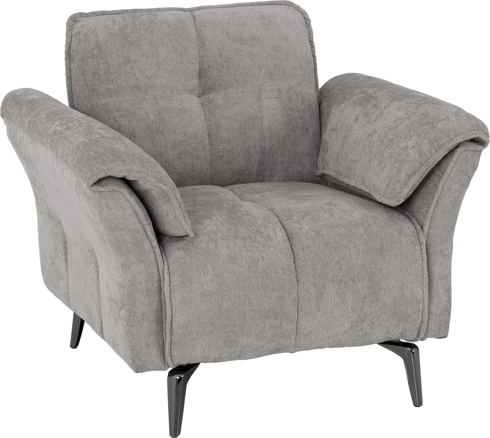 AMALFI 1 SEATER CHAIR - GREY FABRIC