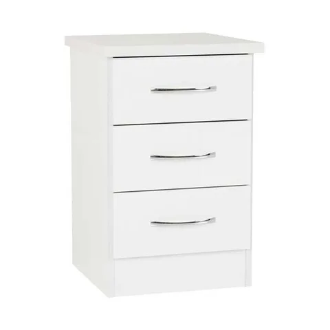 Nevada 3 Drawer Chest - White Gloss