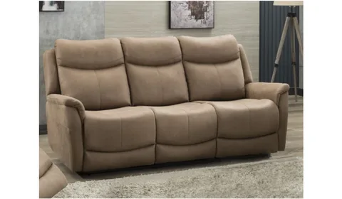 Arizona Caramel 3 Seater Fabric Sofa - Fixed