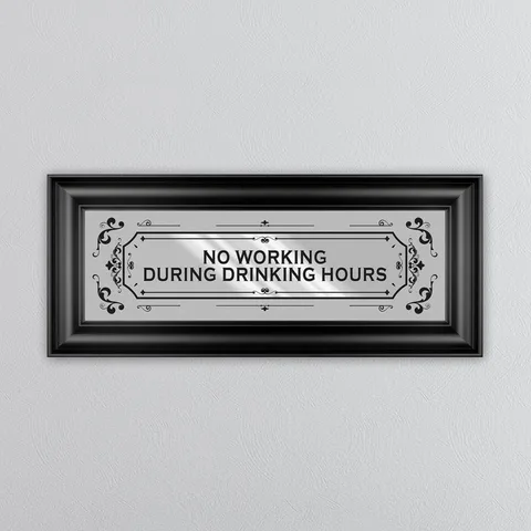 Silver Drinking Hours Vintage Design Mirror