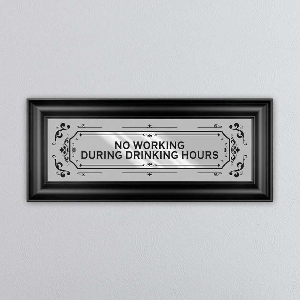Silver Drinking Hours Vintage Design Mirror