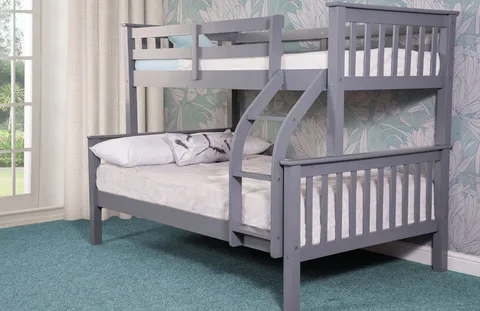 Treble Triple Bunk Bed Frame - Grey