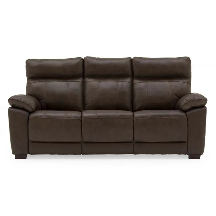 Positano Leather 3 Seater - Brown