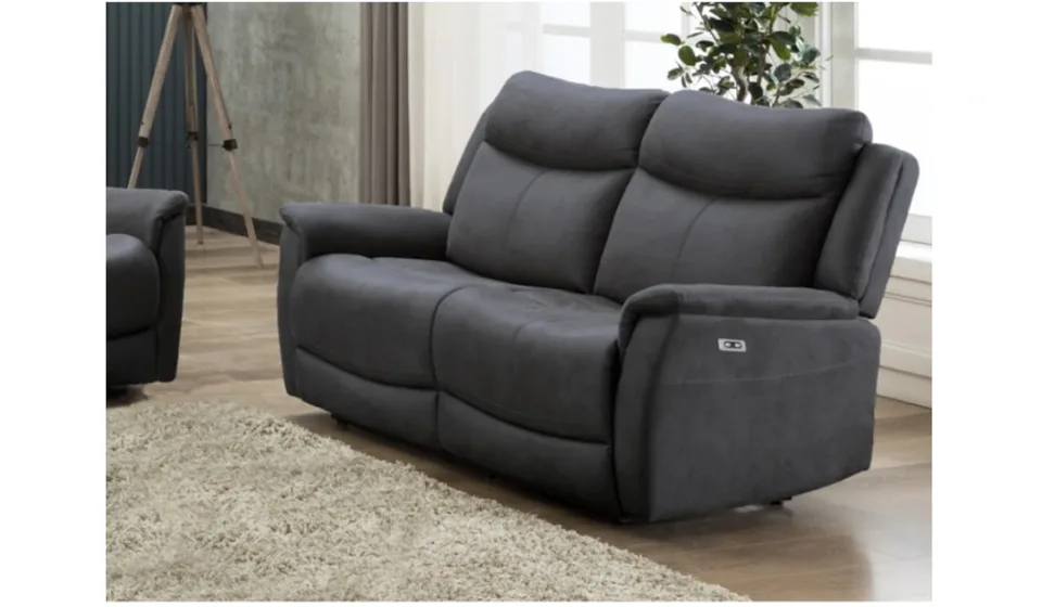 Arizona Slate 2 Seater Fabric Sofa - Manual Reclining