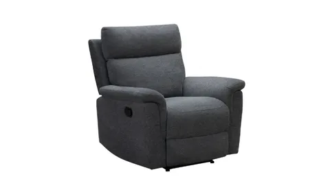 Detroit Grey 1 Seater Fabric Sofa - Manual Reclining