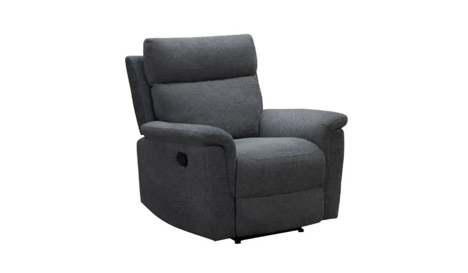 Detroit Grey 1 Seater Fabric Sofa - Electric Reclining