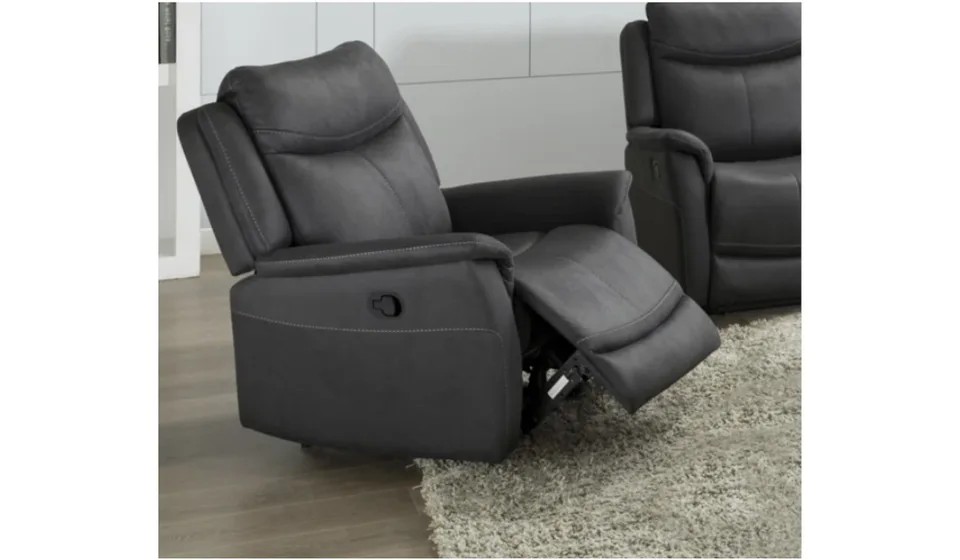 Arizona Slate 1 Seater Fabric Armchair - Fixed