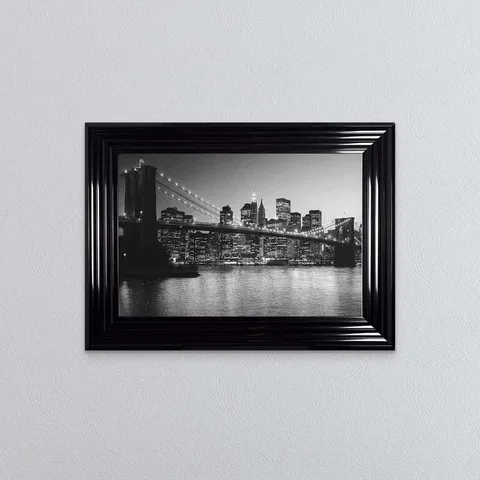 Brooklyn Bridge At Night Framed Wall Art