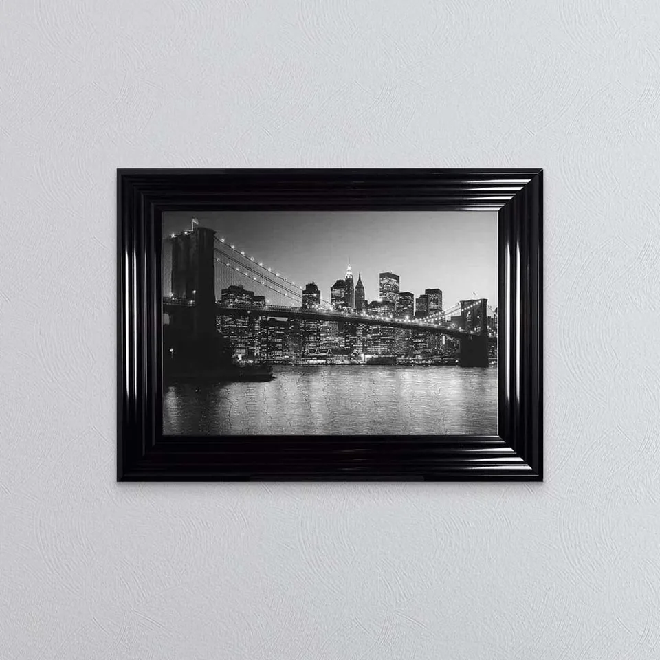 Brooklyn Bridge At Night Framed Wall Art