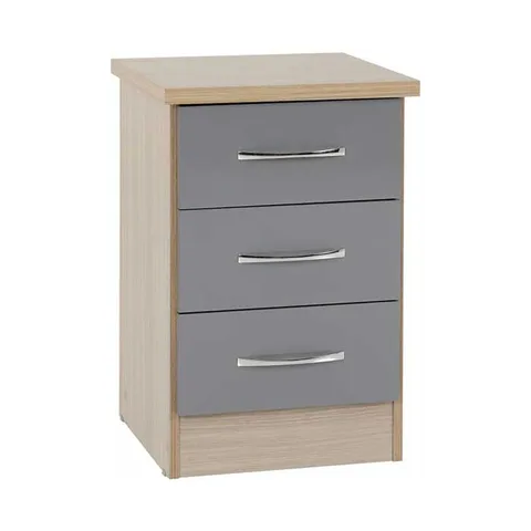 Nevada 3 Drawer Chest - Grey Gloss