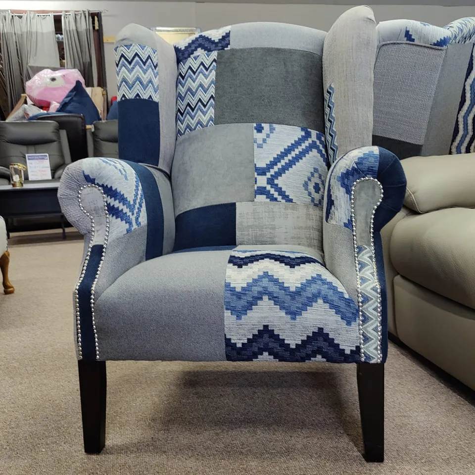 Patchwork Armchair - Blue
