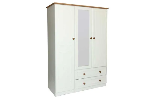The Eden 2 Drawer 3 Door Mirrored Wardrobe