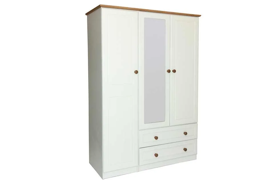 The Eden 2 Drawer 3 Door Mirrored Wardrobe