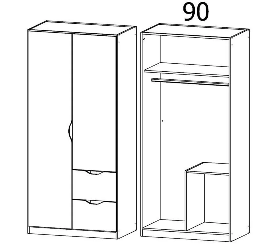 Arnstein 2 Door Wardrobe - Stone Grey