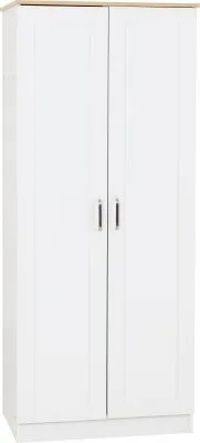 Portland 2 Door Wardrobe - White/Oak Effect