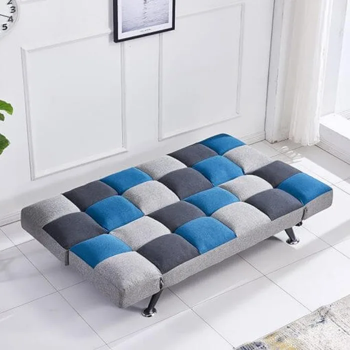 Boston Sofa Bed - Teal / Grey Patchwork