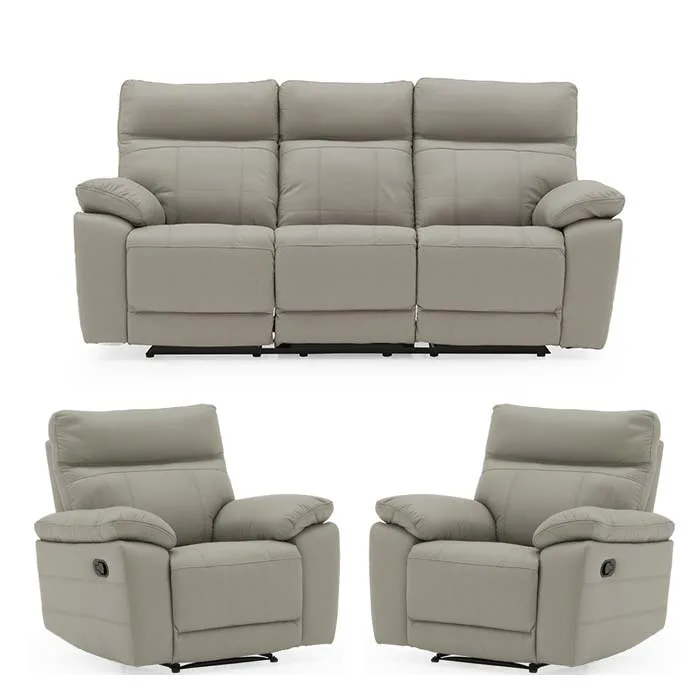 Positano Reclining Sofa Set - 3+2, Light Grey