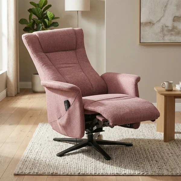 Apero Swivel Electric Recliner Rose - Dual Motor