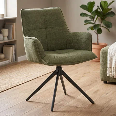 Jacob Dining Chair Green Fabric