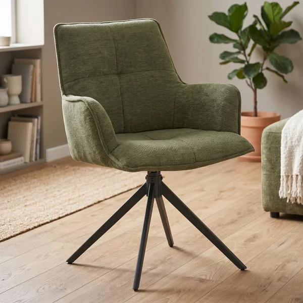 Jacob Dining Chair Green Fabric