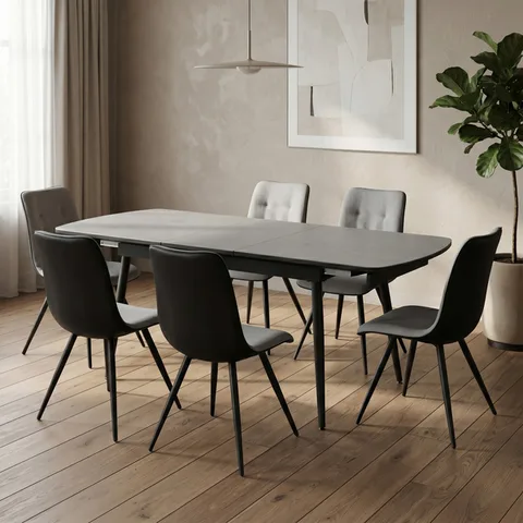 Cassino 160cm Ext D Set Grey KD
