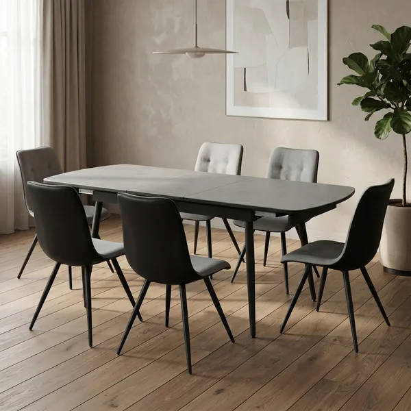 Cassino 160cm Ext D Set Grey KD