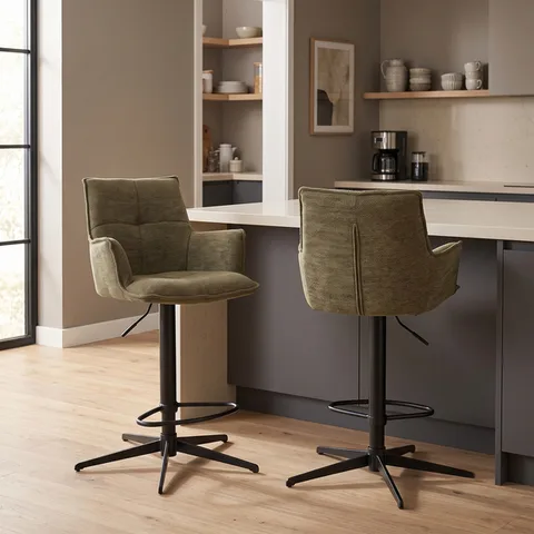 Jacob Bar Stool Green Fabric