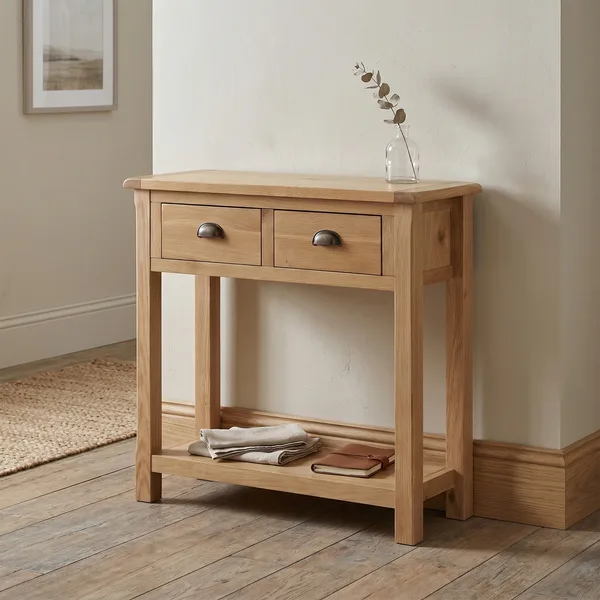 Kilmore Oak Hall Table/ 2 Drwr