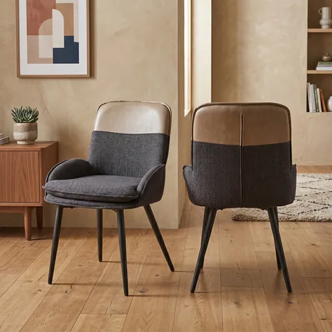 Redmond Dining Chair Dark Grey/ Beige Low Arm