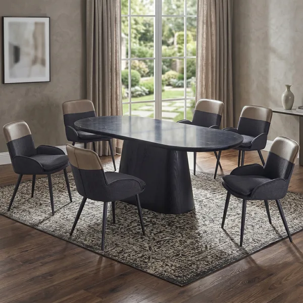 Calgary Dining Table Black Top