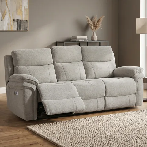 Harrow 3 Seater Elec Light Grey