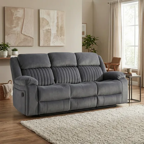 Morgan 3 Seater Recliner Slate Grey