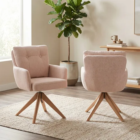 Cotswold Fabric Dining Chair Blush Pink