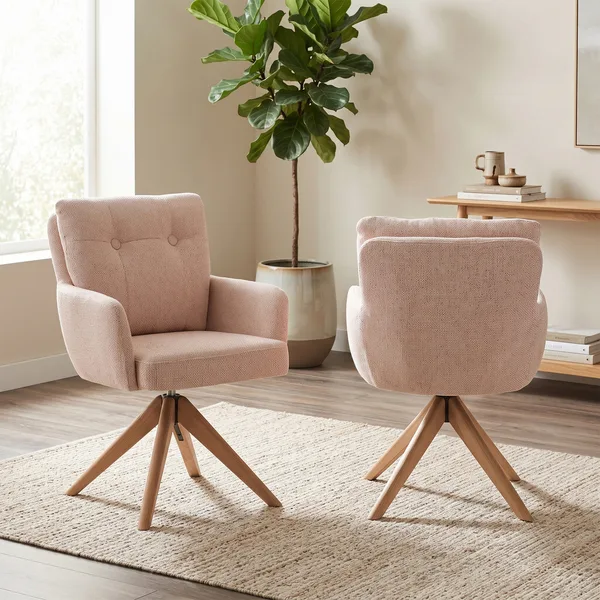 Cotswold Fabric Dining Chair Blush Pink
