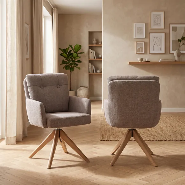 Cotswold Fabric Dining Chair Blush Granite