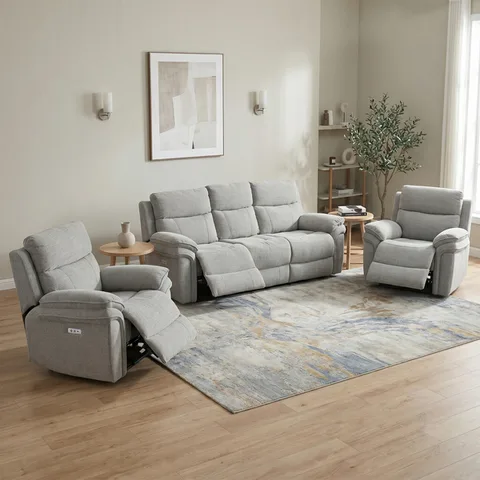 Harrow 3+1+1 Suite Light Grey (Electric)