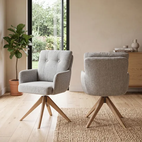Cotswold Fabric Dining Chair Silver Grey