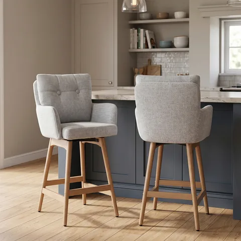 Cotswold Fabric Counter Stool Silver Grey