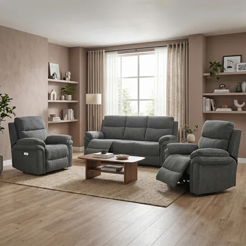 Harrow 3+1+1 Suite Dark Grey (Electric)