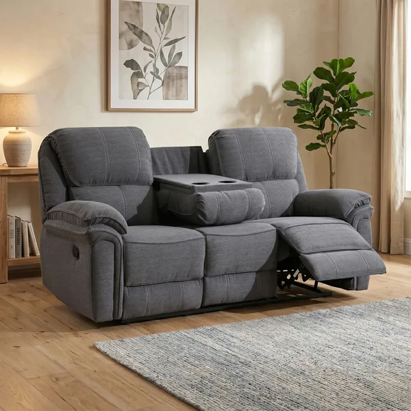 Belmont 3 Seater W/Consol Grey