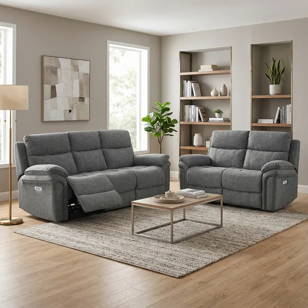 Harrow 3+2 Suite Dark Grey (Electric)