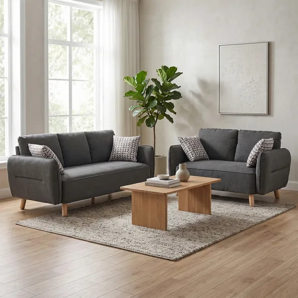 Georgia 3+2 Suite Dark Grey